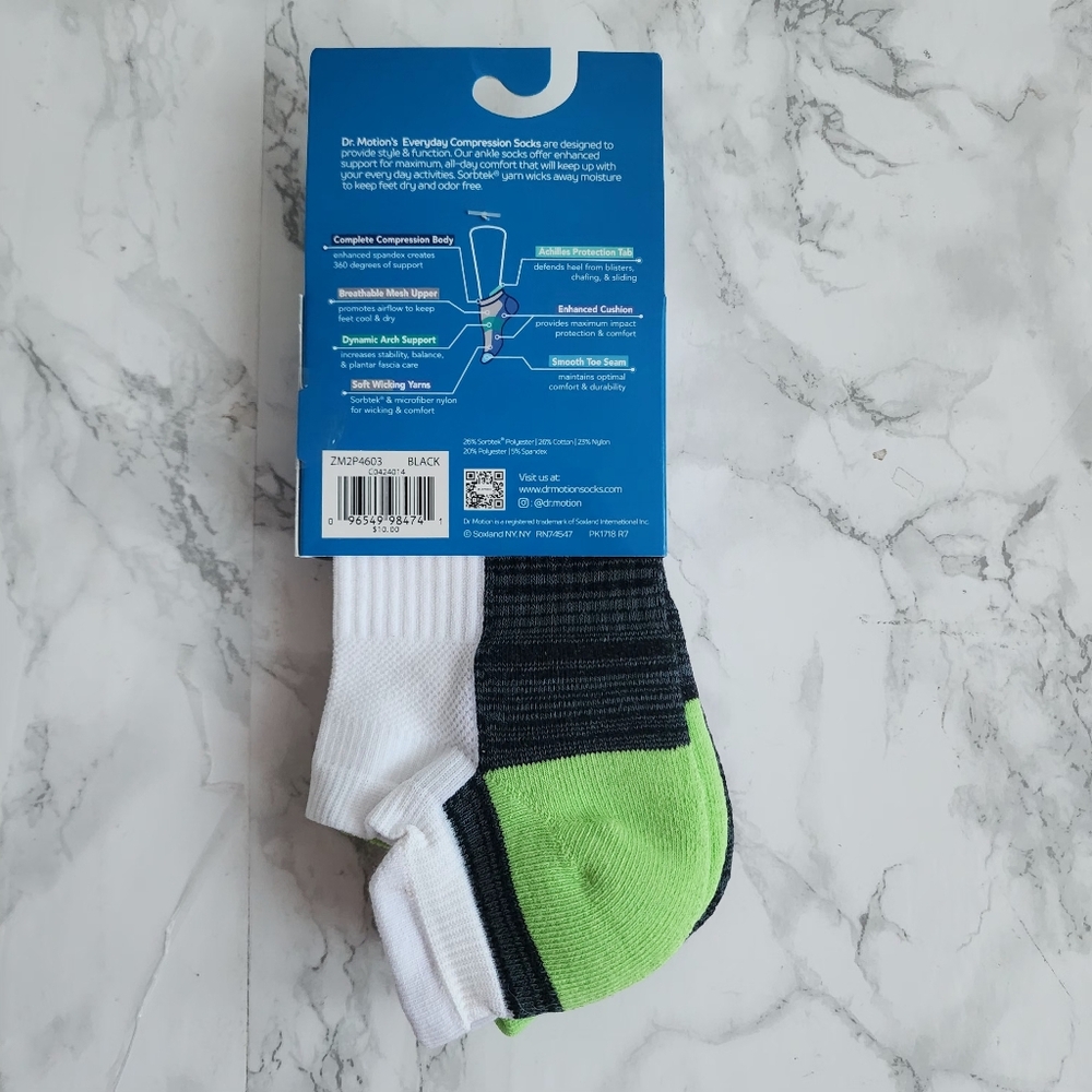 Dr. Motion Ankle Socks 6 Pairs Compression Socks Size Socks 10-13 Shoe 7-12 - Picture 4 of 11